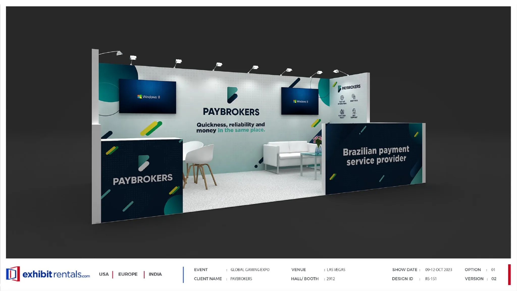10x20 Inline booth design by Exhibit-Rentals